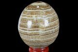 Polished, Banded Aragonite Egg - Morocco #98448-1